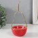 Souvenir ceramics, metal stand "pear" red with gold 8x8x17 cm
