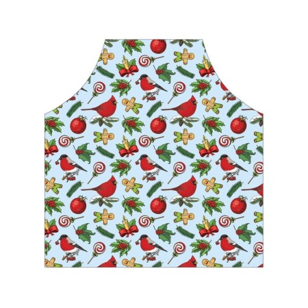 Apron of a kitchen with a “New Year birds” photo print, adjustable, size OS-1