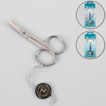 Scissors manicure, bent, wide, 9 cm, on the blist, the color is silver, B-116-S-SH