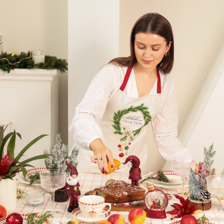 Apron Ethel "Christmas Wreath" 60x70 cm, 100% cotton, sarzha 190 g/m2-1