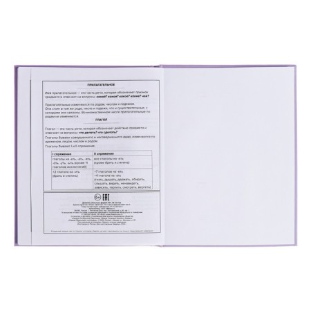 School diary for grades 1-11, "lilac", covered paper cover, hard binding cardboard 7BC, matte lamination, universal cheat sheet, 48 sheets, block 65g/m2-11