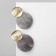 Acryl Earrings "Circle", gray color in gold