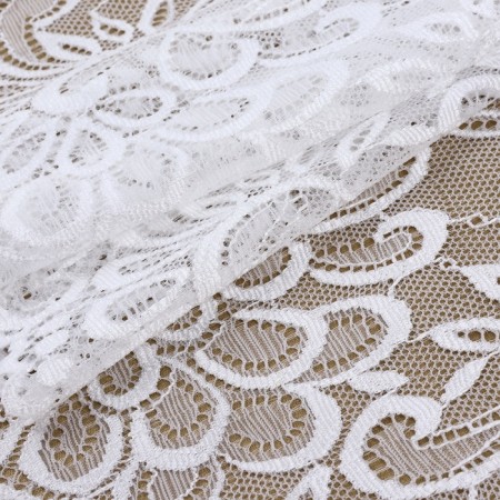 Lace elastic fabric, 185 mm × 2.7 ± 0.5 m, white color-1