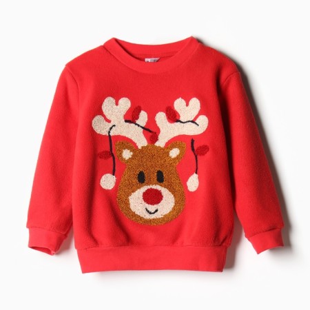 Kit for children (sweatshirt, trousers), red color, height 110 cm-1