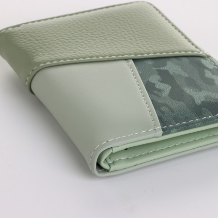 Women's wallet on the button, green color-2