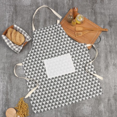 Apron of Dolyana "Triangles", gray color, 60 x 67 ± 4cm, 100%PE