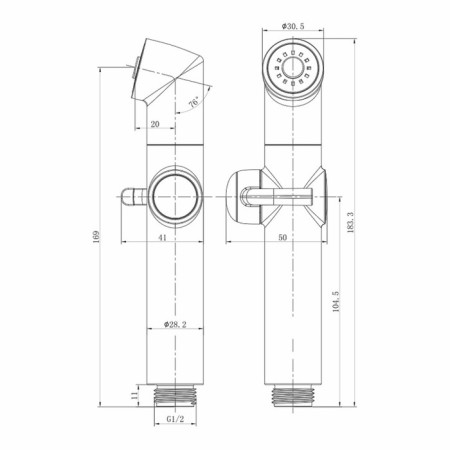 Hygienic shower Lemark LM8075BL, black-1