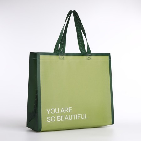 Bag without fastening, green color