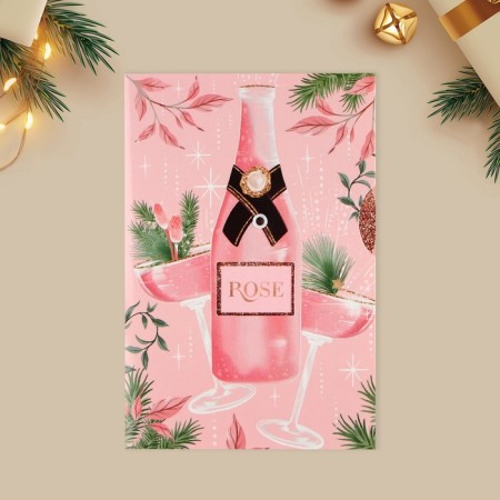 Interactive postcard "Happy New Year", champagne, 12 x 18 cm, New Year-5