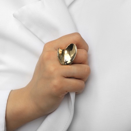 Ring Metal "Trend" wave, color gold, size 18-4