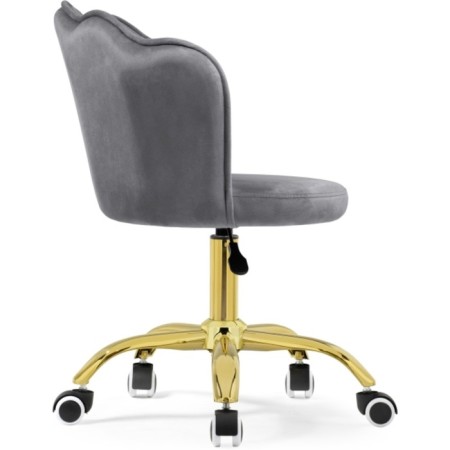 Computer chair BUD GREY, Metal/velor, Gold/Gray 55x47x75 cm-2