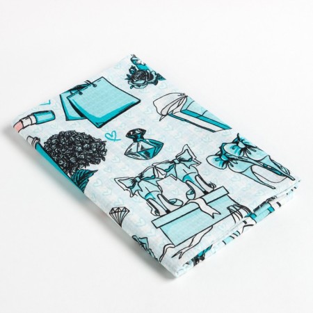 Set for the Ethel Sauna "Mint Mood" Pareo with a bow+towel 80x150 cm+dressing, 100% HL-8