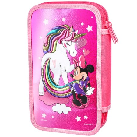 Penal frame with metallic effect, 2 sections, 125x205x40 mm, laminated cardboard, Minnie Mouse and unicorn-6