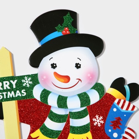 Decorative decoration (stand) "Snowman" 32x28 cm-4