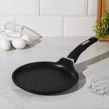 Pancake pan “Granite Black”, D = 22 cm, plastic handle, anti -stick coating, black color