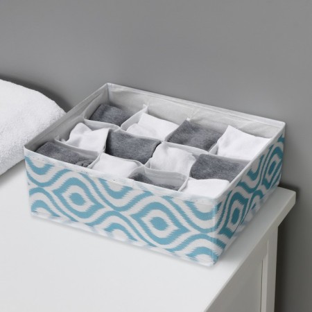 Organizer for storing linen “Laguna”, 12 cells, 27 × 20 × 10 cm, turquoise color-7