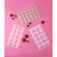 A set of baking shapes of the “hemispheres” shade, silicone, 30 × 17 cm, color mix