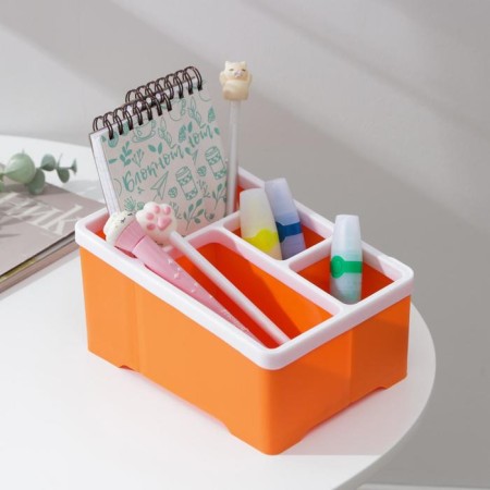 Homemade little things stand, 4 sections, 18 × 14.5 × 9.5 cm, color mix-4