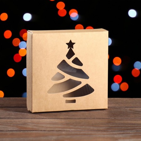 Folding box "Christmas tree", craft, 15 x 15 x 4 cm
