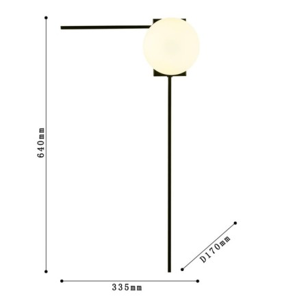 Glare 335 mm wall lamp, 335 mm, 170 mm, E27 40W-1