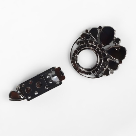 Decorative fastener, 8.5 × 4.4 cm, black/gray color-2
