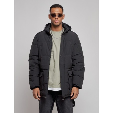 Extensive male winter park, size 52, black color-5