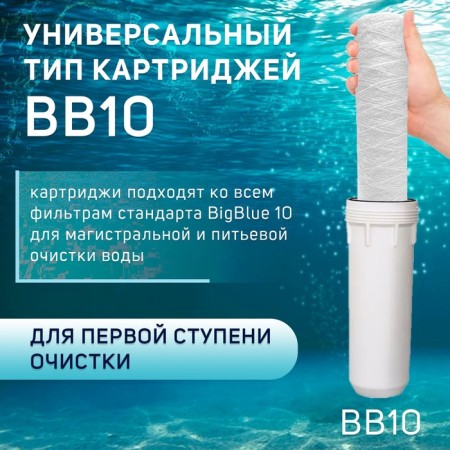 Smooth cartridge Zein PS-10BB, polypropylene thread, 50 μm-4