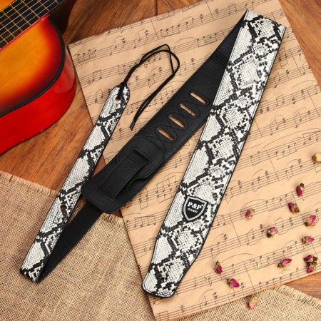 Guitride belt Music Life, leather, length 150 cm, snake-2