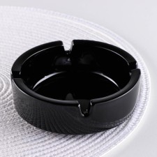 Glass -ceramic ashtray, d = 10.7 cm, stacked, black color