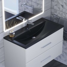 Sink uperwood Foster Quartz 90 cm, quartz, black matte, coal