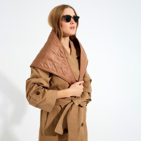 Women's scarf minku: casual collection brown color-2