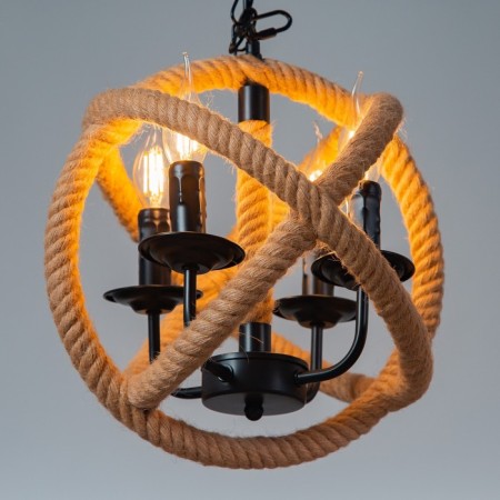 Bayerlux chandelier "Weaving" 4x40W E27 Black 40x40x140 cm-2