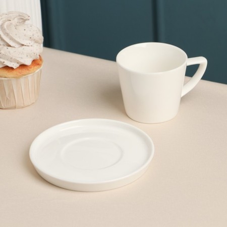 Coffee steam porcelain "Sola", 120 ml, white-1