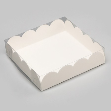 Cookie box, confectionery packaging, white, 16 x 16 x 4 cm