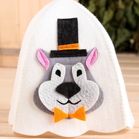 Bath cap with applique "Sir Wolf"-1