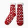 Women's socks with fur "hearts", red color, size 36-40