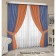 Set of curtains "Canvas", size 200x250 cm, 2 pcs, blue, orange color