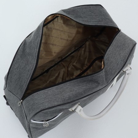 Road bag on wheels, outer pocket, gray color-4