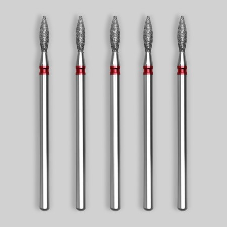 Diamond cutters for manicure "Flame", fine grain, D 2.5 × 8 mm, 5 pcs-1