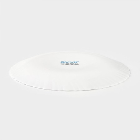 Dining plate AVVIR "Yukka", D = 23 cm, glass -ceramic, white color-2