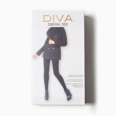 Women's tights Diva Siberia 350 den, black color (Nero), size 4-L