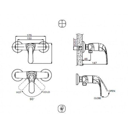 Shower mixer Bravat Fit 7F9135188CP-01-RRUS-1
