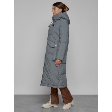 Coat insulated winter female, size 44, color gray color-1