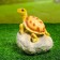 Garden figure "Turtle on Stone" 11.5x11.5x17cm