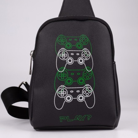 Bag over Play shoulder? Joystick with a zipper, black color-3