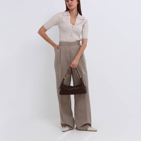 Bag Women's Baget with zipper, brown color-7