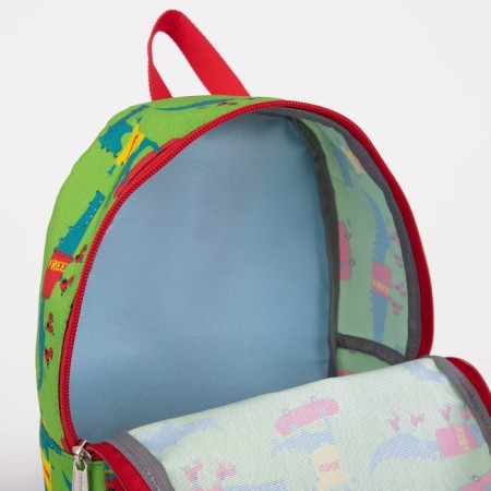 A backpack with a zipper, green color-3