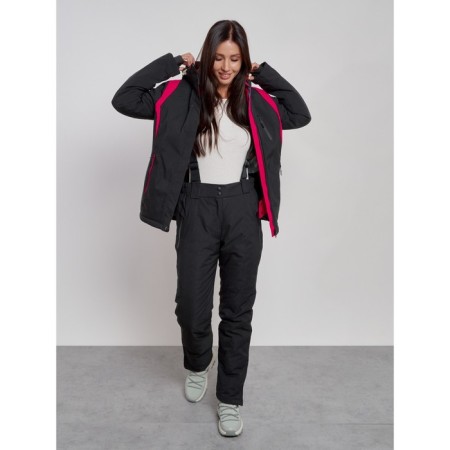 Ski jacket women's winter, size 44, black color-8