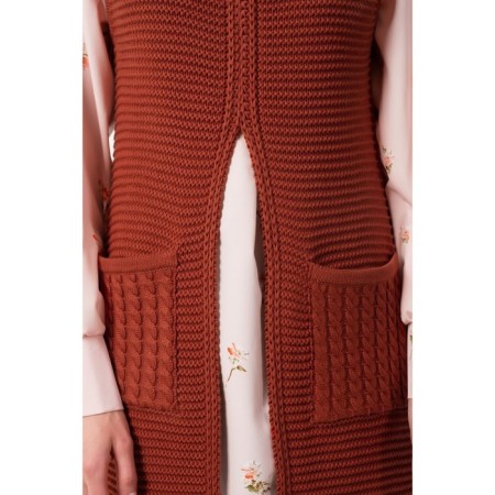 Women's vest, size 42, brown color-4
