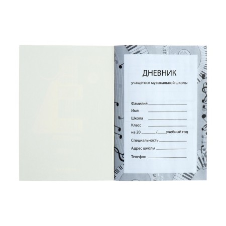 Diary for the Music School "Guitar Strings", a soft cover, 48 sheets-3